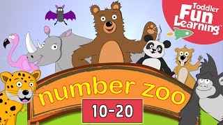 Learn to Count 10 to 20 with Number Zoo  Toddler Fun Learning [upl. by Jeddy]