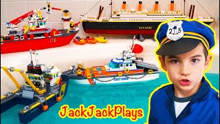 Do Our Lego Boats Float  Cops amp Robbers Costume Skit and Pretend Play for Kids  JackJackPlays [upl. by Dudley]