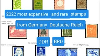 Germany 18701956  Deutsche Reichddr Deutsche bundespost 2022 most expensive and rare stamps [upl. by Pals]