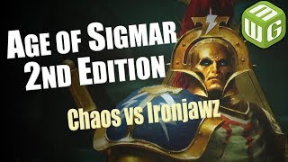 Chaos vs Ironjawz Age of Sigmar Battle Report War of the Realms Ep 31 [upl. by Nisse69]