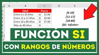 🔴Función SI en EXCEL con RANGOS DE VALORES Varias Condiciones [upl. by Lamarre340]
