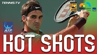 Hot Shot Federer Bamboozles With Looping Backhand At Miami 2017 [upl. by Tamah]