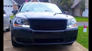 Dodge Avenger Projector Led and Halo Lights install  Retrofit [upl. by Vasos]