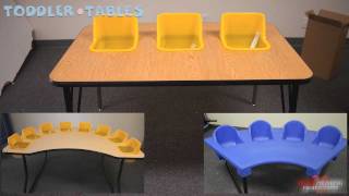 Toddler Tables Three Seat Table Assembly Video [upl. by Auqinom]