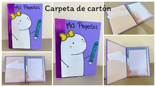 Como hacer una CARPETA de cartón CASERA  Carpeta de FLORK para el regreso a clases [upl. by Warde]