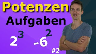 Potenzen ausrechnen  Aufgaben mit Lösung  2 [upl. by Airdnax]