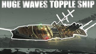 Huge Waves Topple Ship  Stormworks Build and Rescue [upl. by Reffineg]