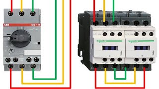 Démarrage deux sens de rotation moteur triphasé 380V إقلاع محرك ثلاثي الطور في إتجاهين [upl. by Calderon]