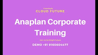 Anaplan Tutorial Anaplan Tutorail for Beginners  Anaplan Training  Anaplan Training in Telugu [upl. by Lacee]