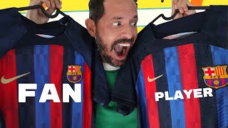 😱 Esta ES la Nueva Camiseta del Barcelona 202223 👈 Versión Fan vs Player [upl. by Sinnard]