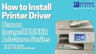 How to Install Printer Driver for Canon imageRUNNER Advance Series [upl. by Yenaffit]