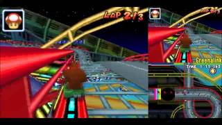 Mario Kart DS Time Trials 36 Karts vs 1 Staff Ghost Waluigi Pinball [upl. by Radbun]