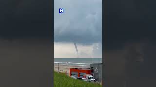 Waterhoos raast langs Zandvoortse kust [upl. by Lledualc960]