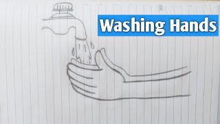 Wash Hand Drawing  How To Draw Washing Hands Step By Step  Drawing Of Wash Hands  Art Forever [upl. by Randy234]