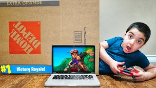 I Mailed My Little Brother In A Cardboard Box amp He Played Fortnite While Getting Mailed [upl. by Ahsiyn]