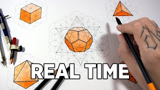 Drawing the Platonic Solids in Real Time  Sacred Geometry Tutorial [upl. by Ecinna]