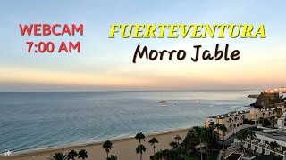 Morro Jable 🇪🇸 at 700 AM Webcam Beach View Filming from the Hotel Riu Calipso Fuerteventura 4K [upl. by Aneel]