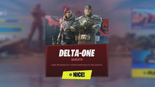 All Delta One Quests Guide Gears of War Challenges  Fortnite [upl. by Anilak]