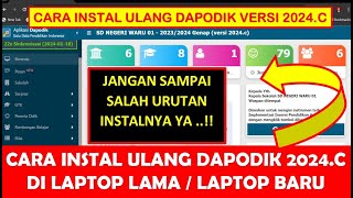 CARA INSTAL ULANG DAPODIK 2024C DI LAPTOP LAMA ATAU LAPTOP BARU [upl. by Sieracki]