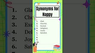 Synonyms  Synonyms for Happy  English Grammar  The Study Corner  synonyms english shorts [upl. by Arytahs]