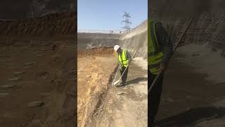 Foundation Trench Excavating Lime Line Spreading Process [upl. by Imekawulo]