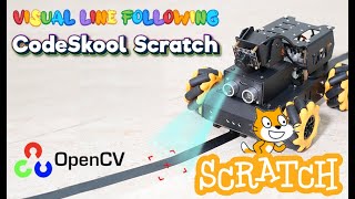 Line Following Robot using OpenCV Image Processing in CodeSkool Scratch [upl. by Ailaham]