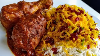 Zereshk Polo Ba Morgh Persian Barberry Rice with Chicken [upl. by Arlen]