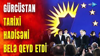 Gürcülər tarixi seçimini etdi Tbilisidə seçkidən sonra bayram abhavası [upl. by Capon]