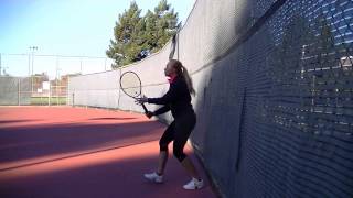 Correction drill for backhand volleys backswing TENNIS ISLAND [upl. by Kluge979]