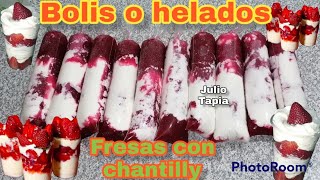 Bolis de fresa con chantilly para tu negocio helados gourmet [upl. by Lesna]