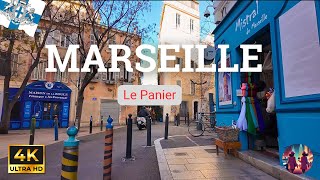 4k MARSEILLE 🇫🇷🚶‍♀️Walking Tour dans le Quartier du Panier ce musée à ciel ouvert 🖼 France [upl. by Nelag]