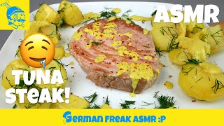 ASMR eating no talking deluxe tuna steak マグロステーキ⭐ASMR eating⭐ [upl. by Cooley]