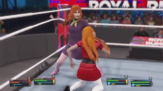 WWE 2K23 Velma and Daphne Vs Blossom and Bell [upl. by Kella794]