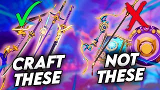 20 UPDATED Best Crafted Weapons Guide  Genshin Impact Crafted Weapon Tier List [upl. by Ozner]