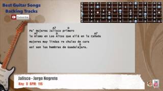 🎸 Jalisco  Jorge Negrete Guitar Backing Track with scale chords and lyrics [upl. by Entroc]