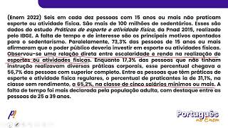 ENEM 2022  INTERPRETAÇÃO E INFERÊNCIA DE TEXTOS  Seis em cada dez pessoas com 15 anos ou [upl. by Royall]