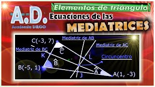 Geometría del plano MEDIATRICES de un TRIÁNGULO CIRCUNCENTRO 3 de 6 Academia DIEGO [upl. by Aura]