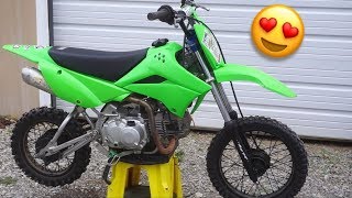 I FINALLY GOT A NEW KLX110L PIT BIKE  Stock Mod KLX143 [upl. by Rossner84]