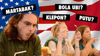 AMERICANS TRY INDONESIAN STREET FOOD [upl. by Baerl]