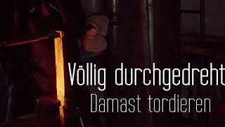 Torsionsdamast für Damastmesser  Damaszenerstahl schmieden und verdrehen [upl. by Yorgen927]