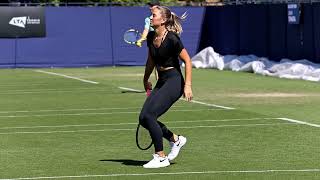 Marta Kostyuk practices at Eastbourne 2022 [upl. by Aeikan]