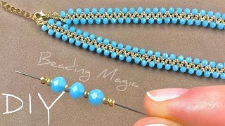 Easy Jewelry Making for Beginners Necklace with Beads Tutorial [upl. by Enila220]