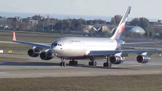 Aeroflot  Russian Airlines Ilyushin Il96300 take off Istanbul [upl. by Anissa]