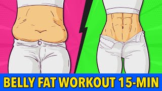 15Minute Standing Workout to Burn Belly Fat  Quick Home Exercise [upl. by Nuhs590]