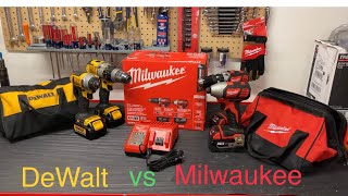 Milwaukee vs DeWalt Hammer drill amp impact combo comparison [upl. by Eiramesor]