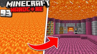 I Built A Secret Under Lava Base In Minecraft Hardcore 93 [upl. by Ymrots]