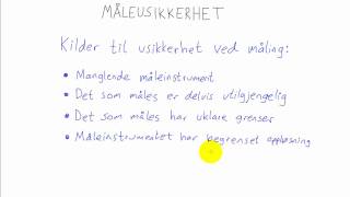 Fysikk 1  004  Måleusikkerhet [upl. by Rusel]