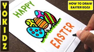 HOW TO DRAW EASTER EGGS EASY [upl. by Nadruoj]