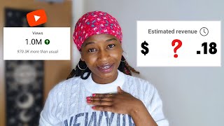 How Much I Earned for 1 Million Views on YouTube [upl. by Azila]