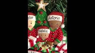 Personalized Opening Gifts Mixed Race Family  3 Christmas Ornament [upl. by Noivaz]